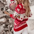 thumbnail image 2 of Suéteres navideños de invierno 2023 para mujer, suéteres navideños informales, suaves, con cuello redondo, manga larga, cálidos y gruesos, jerseys para mujer, 2 of 5