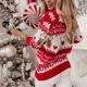 thumbnail image 2 of Jersey de punto de aspecto navideño para mujer, suéteres informales suaves con cuello redondo, manga larga, gruesos y cálidos, novedad de invierno, 2023, 2 of 5