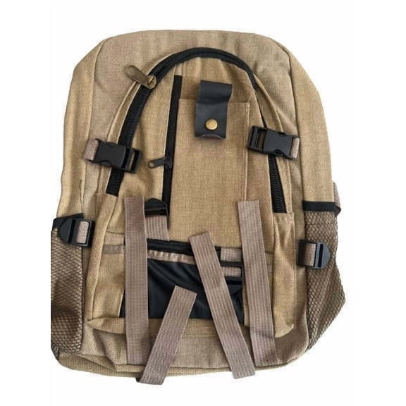 Men's Canvas Backpack for Leisure Travel - Durable Water - Resistant Material, Multiple Compartments, Adjustable Straps, Versatile for Commuting & Outdoor Activities,Khaki