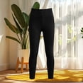 thumbnail image 5 of TEAJOPSUU Womens High Waist Ribbed Leggings Button Front Slim Fit Stretchy Yoga Pants Fall Winter Warm Knitted Tummy Control Leggings Black, 5 of 5