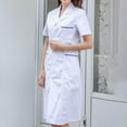 thumbnail image 6 of Womens Scrub Jacket Professional Lab Coat Long Sleeve Multi Pocket Medical Uniform White Lightweight Workwear M, 6 of 6