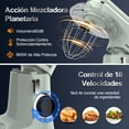 thumbnail image 3 of Batidora de Pedestal Planetaria Profesional Honinst 660W 10 Velocidades 6.5QT 120V, 3 of 7