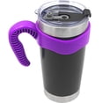 thumbnail image 4 of de Taza de Material Antideslizante Botella Vaso Manija Viaje Coche Diseñado para Portavasos - Púrpura Violeta shamjiam Tapas de vasos a prueba de derrames, 4 of 9