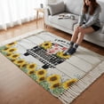 thumbnail image 4 of Kitchen Runner Rugs, Farmhouse Truck with Pig 4'x6' Throw Rug with Tassels, Country Sunflower Wood Board Washable Soft Floor Carpet Runner for Hallway Bedroom Bathroom Laundry Room, 4 of 9