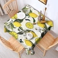 thumbnail image 2 of Yellow Lemon Fruit Berries Beige Pattern Square Tablecloth,Waterproof Square Table Cover,Wipeable Spillproof Washable Table Cover for Home Kitchen Party Decor 52"x52"(132x132cm), 2 of 6