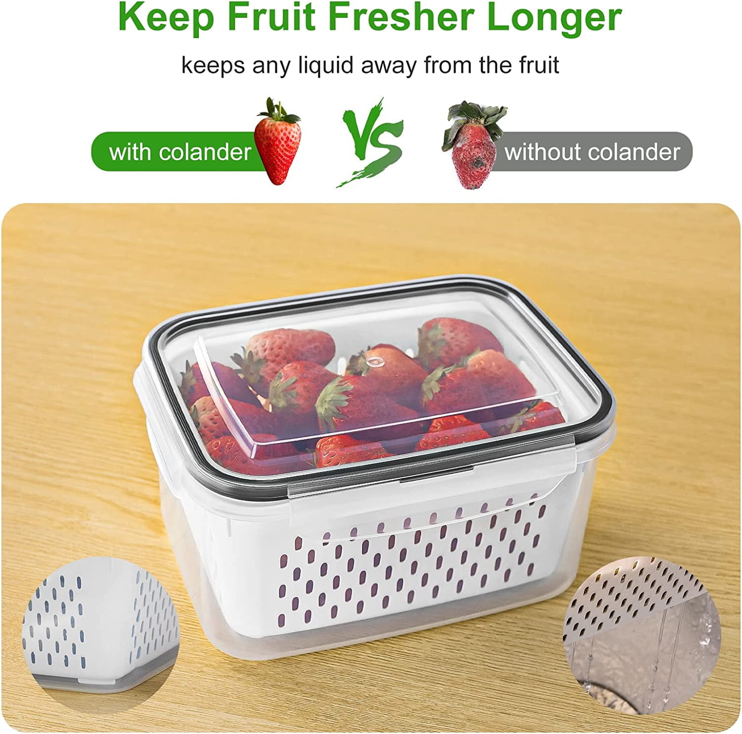 Set of 5 Large Fruit Containers for Fridge - Thumbnail 5
