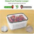thumbnail image 4 of Set of 5 Large Fruit Containers for Fridge, Leakproof Produce Storage Containers with Lids and Removable Colanders - Produce Saver Containers Keep Fruits, Vegetables, Berry Fresh Longer, 4 of 8