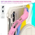 thumbnail image 3 of Allytech Shockproof Case for Samsung Galaxy Tab S9 11 Inch Tablet SM-X710 X716B, Heavy Duty Protection Shockproof Shoulder Strap Rotating Stand S Pen Holder Case Cover for Galaxy Tab S9 - Rainbow Pink, 3 of 9