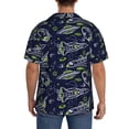 thumbnail image 5 of Xecao offers the Hand Drawn Rockets for Men's Casual Short-sleeved Shirt, a button-up collared shirt with a pocket, perfect for beach vacations and yacht travel in the 3X-Large size., 5 of 7
