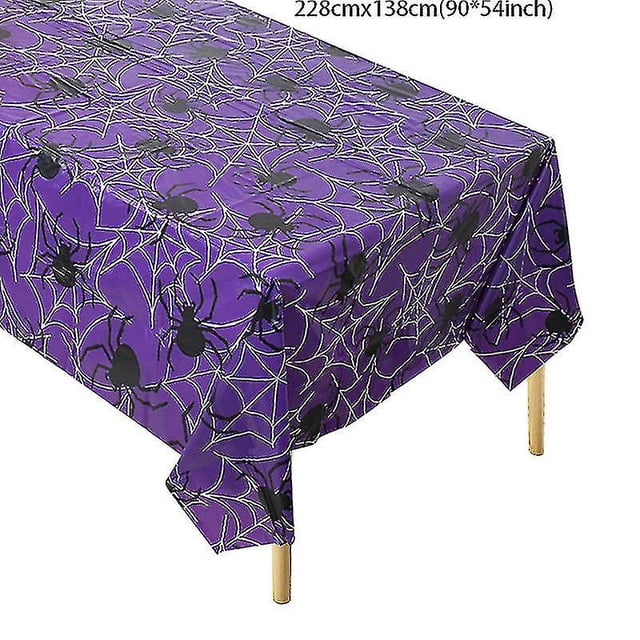 Mantel de decoración de Halloween, telaraña de calabaza, murciélago, cubierta de mesa de plástico, suministros de decoración para mesa de fiesta y hogar