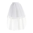 thumbnail image 3 of Mini falda larga de tul para mujer, falda MIDI en capas, falda larga superpuesta de línea, noche D Blanco Yuyangstore falda hinchada, 3 of 7
