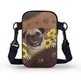 thumbnail image 2 of HELLHERO Double-layer Sling Bag, Polyester Adjustable Shoulder Strap Crossbody Bag for Men, Women, Pug Sunflower Pattern, 2 of 7