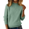 thumbnail image 2 of Women's Mock Neck Raglan Sleeve Sweater, Loose Fit Pullover Top, Solid Color Casual Sweater, Oversized Slouchy Top, Fall Winter Everyday Wear, Long Sleeve Pullover Light Green M, 2 of 9