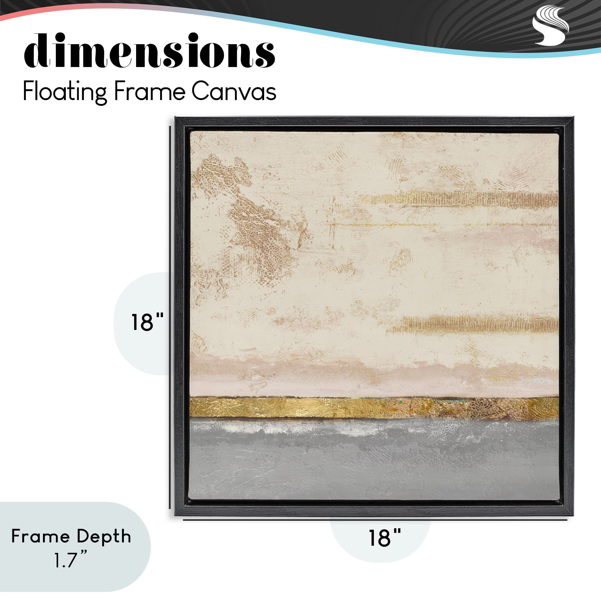 Stupell Industries Soft Sea Abstract Black Framed Floater Canvas Wall Art, design by Patricia Pinto