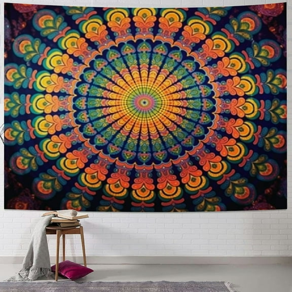 PRATYUS Indian Mandala Tapestry, Indian Hippie Hippy Wall Hanging, Bohemian Twin Wall Hanging Tapestries, Bedspread Beach Tapestry 40x30inch