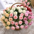 thumbnail image 3 of Artificial Rose Flower 10 Heads Realistic Looking Non-Fading Curled Petals Easy Maintenance No Odor Wedding Centerpiece Fake Rose Flower Plant Party Supplies, 3 of 7