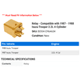 thumbnail image 2 of Relay - Compatible with 1987 - 1988 Isuzu Trooper 2.2L 4-Cylinder, 2 of 2