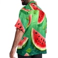 thumbnail image 3 of Watermelon Men's Short Sleeve Beach Shirts, Casual Printed Button Down Summer Shirts for Men and Women, 3 of 6
