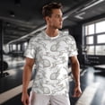 thumbnail image 3 of Wukai Hand Drawn Rabbit Print Men's Short-Sleeved Mesh T-Shirt,Quick-Dry Short Sleeve Workout T-Shirt-4X-Large, 3 of 8