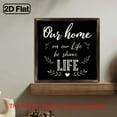 thumbnail image 2 of 2D Flat, 2D FLAT Wall Pediments1pcs Wooden Sign, 8x8inch Rustic Wooden Sign Our Home Our Life Farmhouse Wall Art for Living Room or Bedroom Decor, Printing Design Framed Wall Art Deco for, 2 of 9
