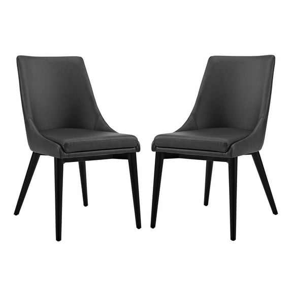 Modern Contemporary Urban Design Kitchen Room Dining Side Chair, Black, Faux Leather Wood
