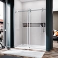 thumbnail image 3 of UKS04-50-55 Inch x 80 Inch Sliding Frameless Shower Door, 3/8" Tempered Glass with Easy-Cleaning Coating, Stainless Steel Rollers & SGCC-Certified Stability, 3 of 7