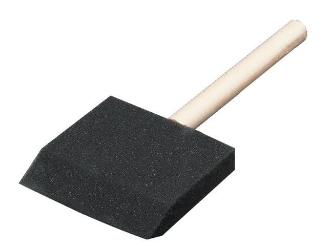 School Smart 085671 3 In. Wedge Shaped Foam Wood Handle Paint Brush, Pack - 10