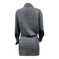thumbnail image 5 of DHFJKG Womens 2 Piece Skirt Sets Business Casual Outfits Stripe Long Sleeve Button Down Collar Shirts Mini Bodycon Matching Set Office Lady Soft Outfit, 5 of 9