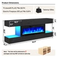 thumbnail image 6 of Blotout 82'' Fireplace TV Stand for 85/90''TV with 50'' Fireplace, LED Modern High Gloss Entertainment Center with Power Outlet, TV Console Table with 8 Handleless Storage Drawers, Black, 6 of 9