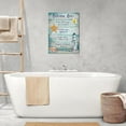 thumbnail image 3 of Farmhouse Beach Bathroom Wall Art Seashells Lighthouse Wall Decor Rustic Ocean Bathroom Rules Canvas Painting Prints Artwork Home Decorations Framed for Bedroom 12inx16in, 3 of 6