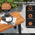 thumbnail image 4 of RELAX4LIFE 60’’ Outdoor Bench Acacia Wood, 3-Person Backless Patio Benches with Heavy Duty Metal Frame, Wooden Picnic Dining Garden Bench for Outside Backyard Park Porch, 800 LBS Weight Capacity, 4 of 17