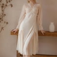thumbnail image 3 of Kureaily Ladies Can Wear Long Casual Nightgown Home Wear With Net Lace And Breast Pads Nightshirt Soft Pajamas, 3 of 6