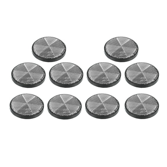 10pcs M6x1.0 White Plastic Universal Screw Mount Reflective Warning Reflector for Motorcycle Bicycle