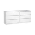 thumbnail image 3 of Tvilum Scottsdale 6 Drawer Double Dresser for Adults, White High Gloss, 3 of 5