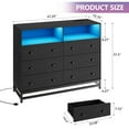thumbnail image 2 of YUSAZENS Dresser for Bedroom 6 Drawer Black with LED Light and Power Outlet, Wooden Dressers and Chests of Drawers, Dresser Organizer for Bedroom, Living Room, Hallway, Nursery, 2 of 13