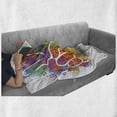 thumbnail image 6 of 70s Party Soft Flannel Fleece Throw Blanket, Hippie Peace and Love and Signs 2 Fingers Pacifist Colorful Design Art, Cozy Plush for Indoor and Outdoor Use, 50" x 70", Multicolor, by Ambesonne, 6 of 6