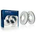 thumbnail image 3 of Detroit Axle - Front Brake Kit for 1990-1997 Honda Accord Drilled Slotted Disc Brake Rotors Ceramic Brakes Pads 1991 1992 1993 1994 1995 1996 Replacement, 3 of 7