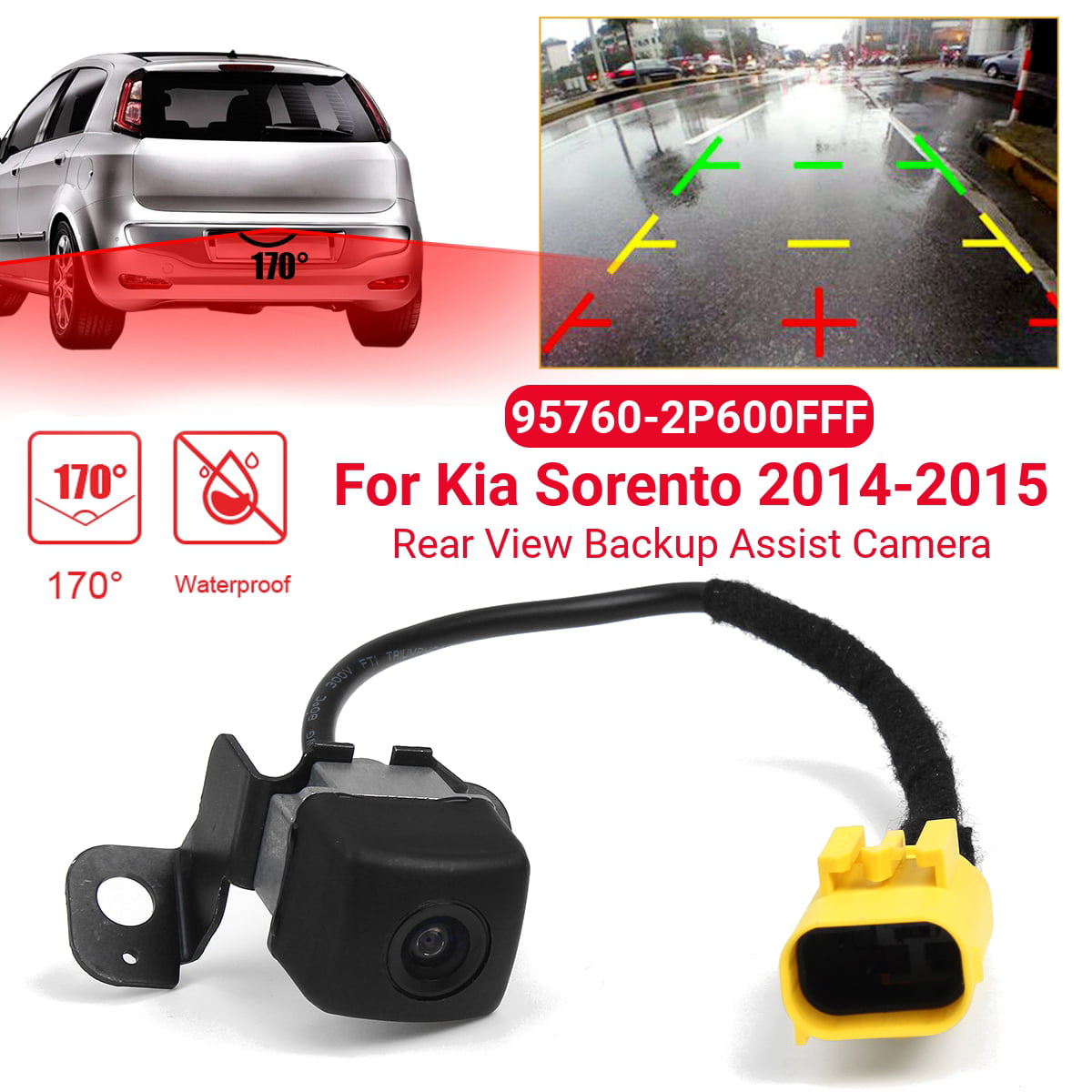 Dasbecan Rear View Back Up Assist Camera Compatible with Kia Sorento 2014 2015 Replaces# 95760-2P600 95760-2P600FFF 