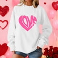 thumbnail image 2 of Enjoytime Valentine Sweatshirt for Women Lover Heart Printed Long Sleeve Tops Lightweight Fashion Casual Crew Neck Sweatshirts White L, 2 of 8