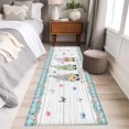 thumbnail image 4 of 2'x6' Rug Runners for Hallways Kitchen, Easter Non Slip Entryway Beside Floor Carpet Runner, Farmhouse Gnomes Flowers Rabbit Eggs Check Wooden Laundry Room Bedroom Throw Rugs Mat for Family Pet, 4 of 8