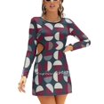 thumbnail image 1 of Pattern Circle Print Square Neck Dress Cute Loose Print Dresses Elegant Beach Party Dress, 1 of 5