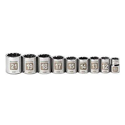 

Craftsman 9 Piece. Metric Easy to Read Socket Accessory Set 12 pt. Standard 3/8 in. Drive 9-34566