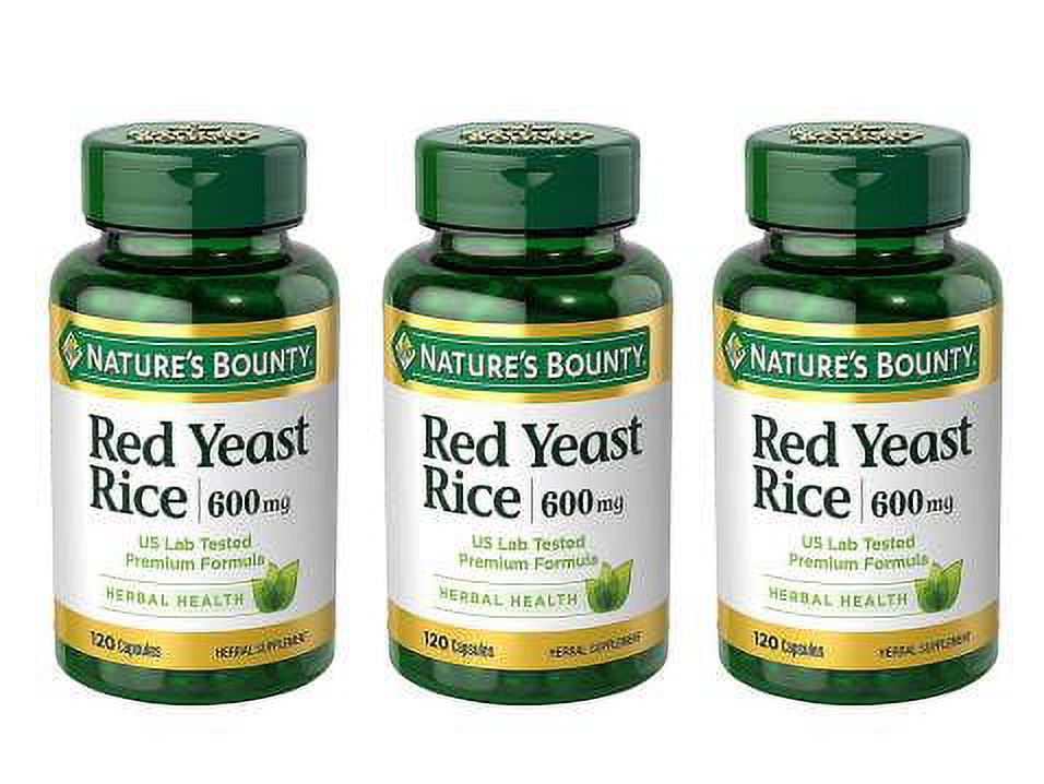 Nature's Bounty Red Yeast Rice 600mg 120 Capsules (Pack of 3)