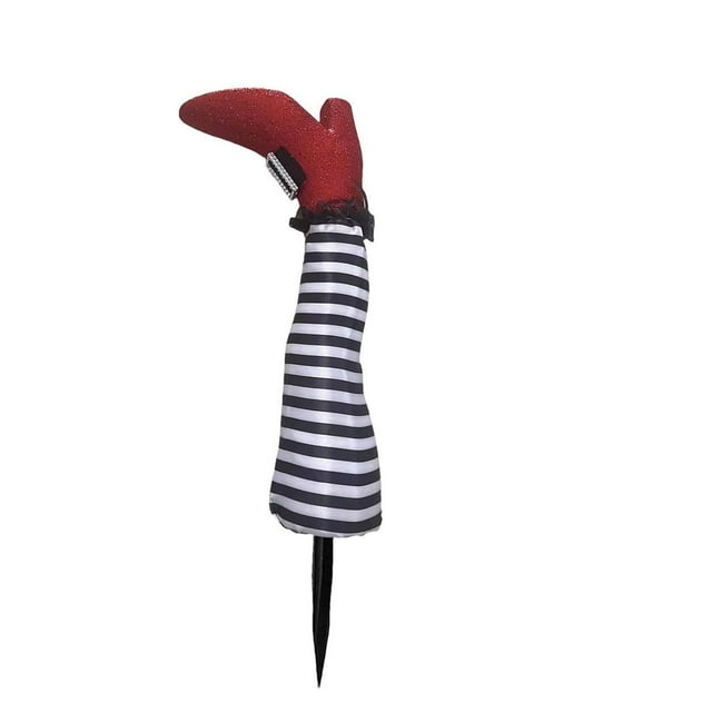 Witch Leg Yard Stake pour Décoration d'Halloween Bracelets Multicolores Robe de Fête pour Femmes Anniversaire