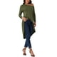 thumbnail image 2 of INSPIRAR CHIC Blusa Casual de Una Sola Manga de Largo Asimétrico con Dobladillo Irregular XL Verde Ejército, 2 of 5
