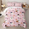 thumbnail image 2 of Manfei Colorful Floral Quilt King,Happy Halloween Ghost King Coverlet Set,Pink,3-Piece, 2 of 7