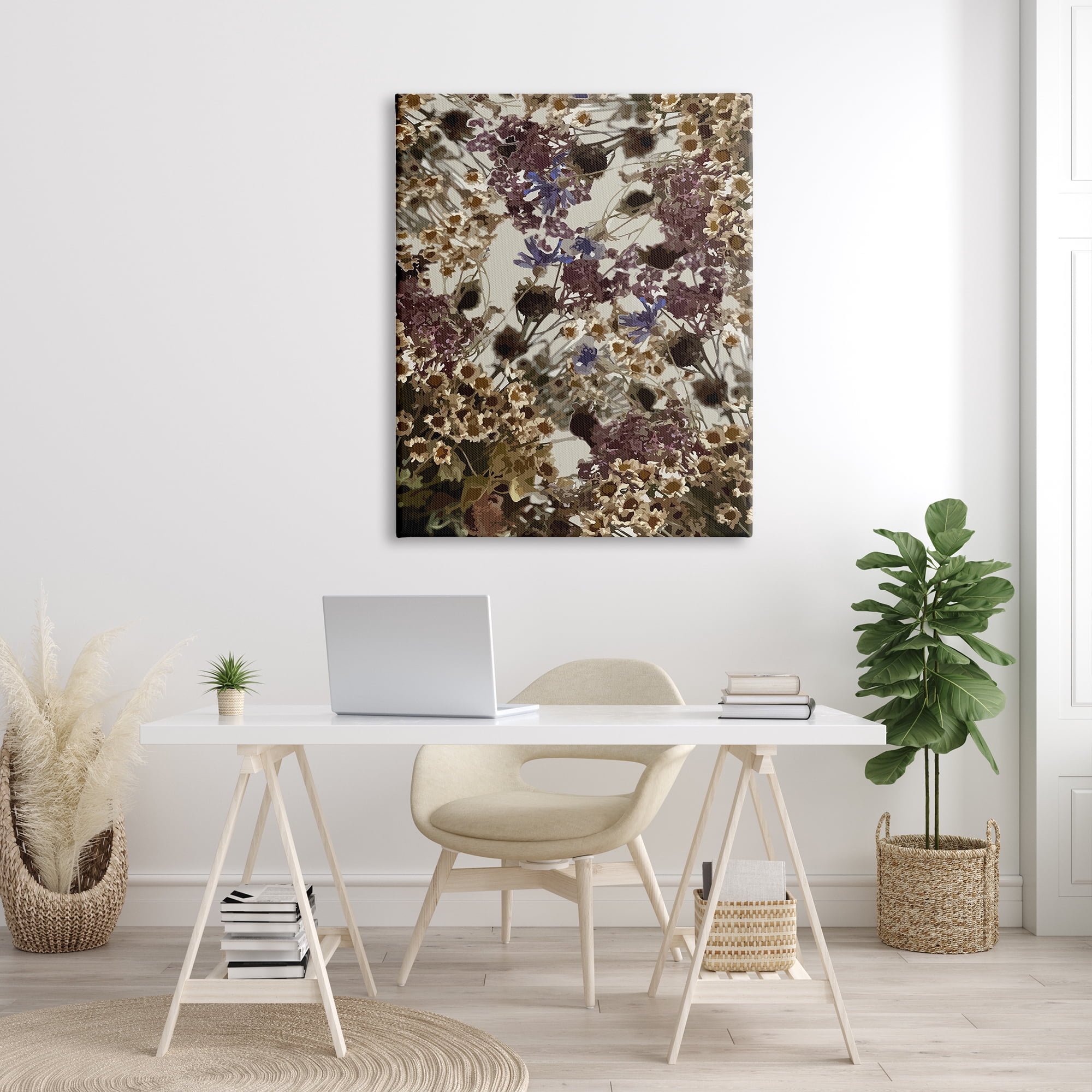 Stupell Industries Darkened Wildflower Cluster Group of Tuscan Florals, 36 x 48, Designed by Hannah Heemsbergen