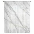 thumbnail image 2 of Marble Sheer Curtains 45 Inches Long, Modern Grey White Rock Monochrome Simple Light Filering Curtains, Breathable Simi Curtain Privacy Drapes for Kitchen Bathroom Lightweight Small Window Treatment, 2 of 9