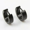 thumbnail image 4 of Skymirror 1 Pair Fashion Cool Men's Stainless Steel Huggie Hoop Earrings Casual Jewelry, 4 of 8