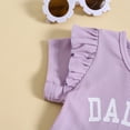 thumbnail image 6 of Zwiiyzr "Daddys Girl" Outfits for Toddler Girls Clothes Letter T-Shirt Tee Tops + Flare Pants Baby Clothes Bell-Bottoms Set 1-5T Purple, 6 of 8